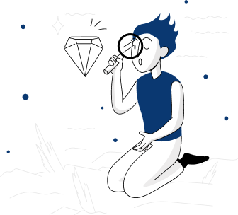 Girl looking a diamond